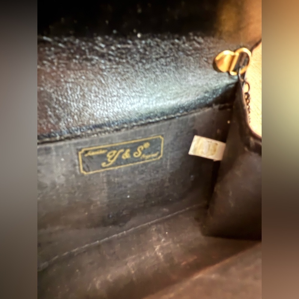 VINTAGE Y & S Originals Evening Clutch Purse Crossbody Mini Black Metallic - Picture 3 of 4